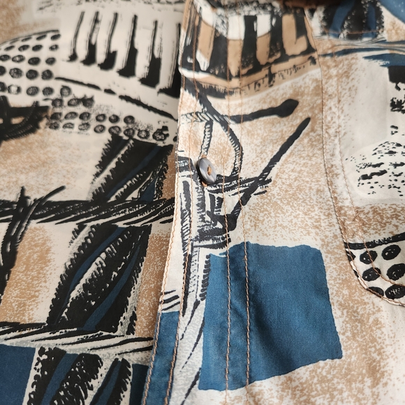 Vintage Expressions World Wide Havana Men's Abstract Print Shirt - Picture 8 of 12